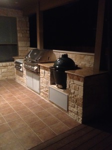 countersunk egg built into outdoor kitchens austin